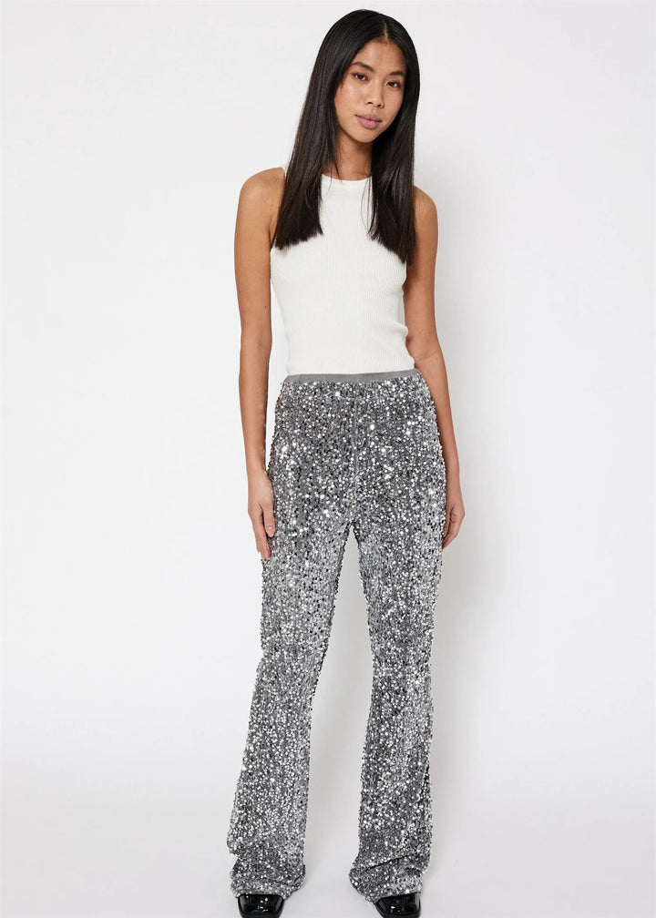 Milan flared pants  Silver