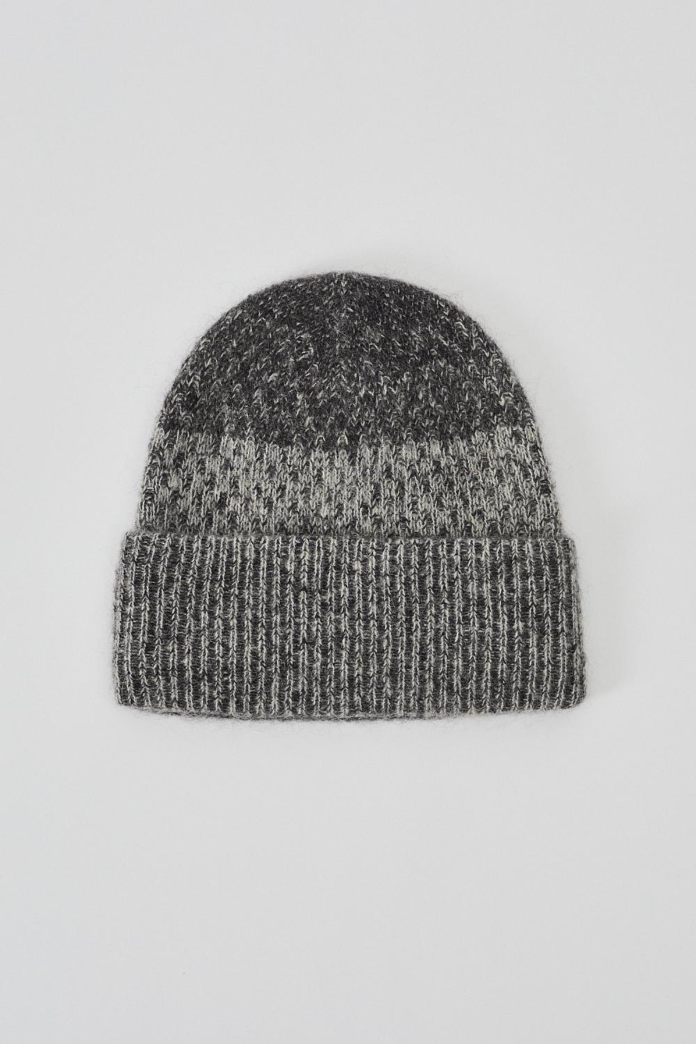 Tine Knit Beanie Dk. Grey Mix