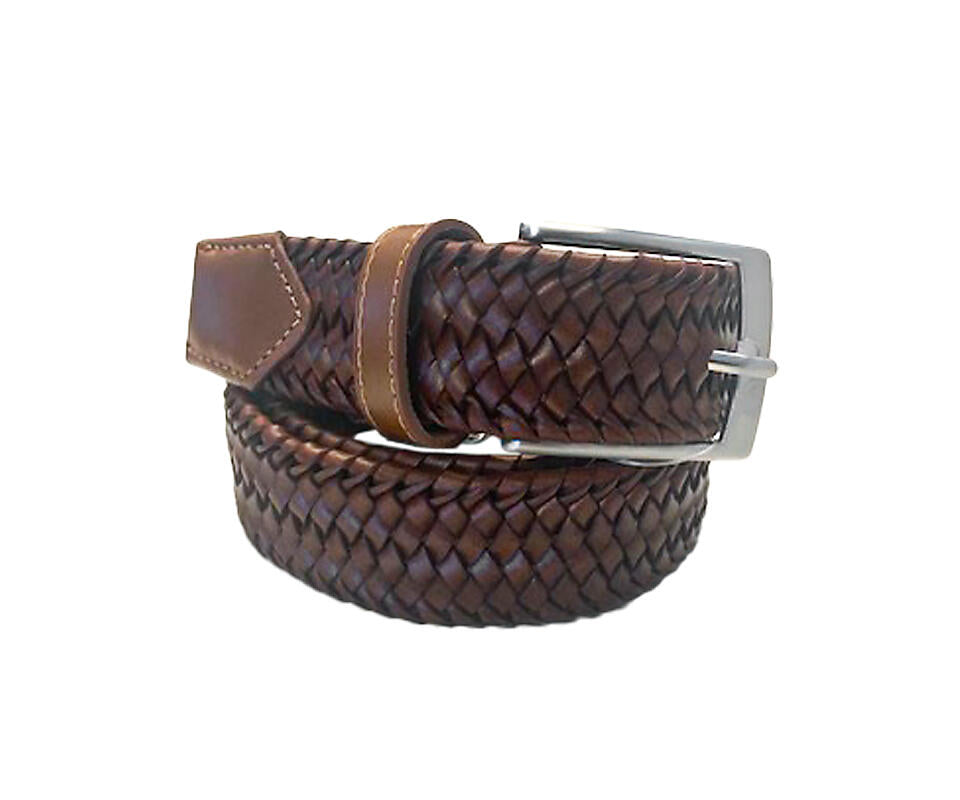 Belte jeans flettet Cognac