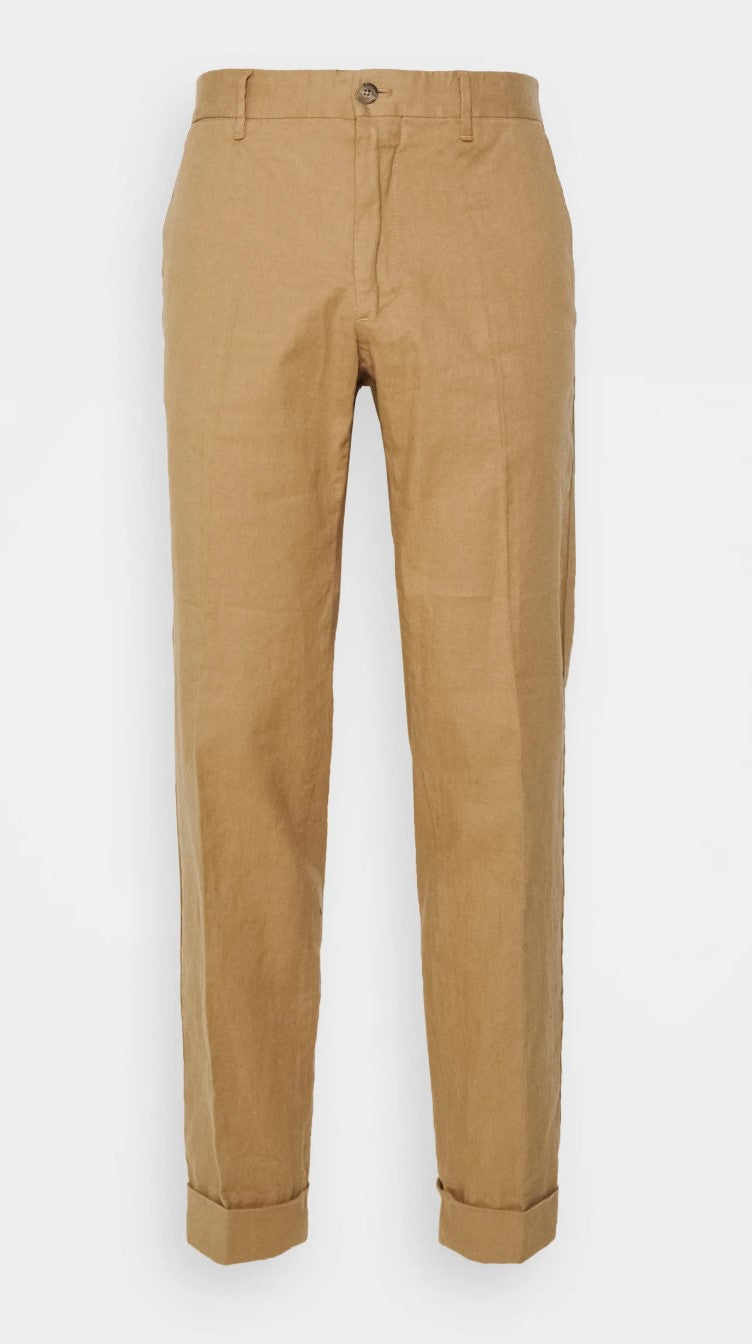 GRANT LINEN STRETCH PANTS Tiger Brown