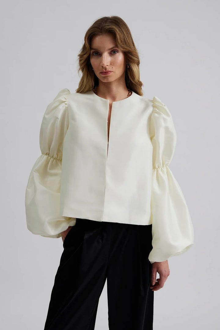 ZOEY DOUBLE POUF sleeve blouse  Vanilla