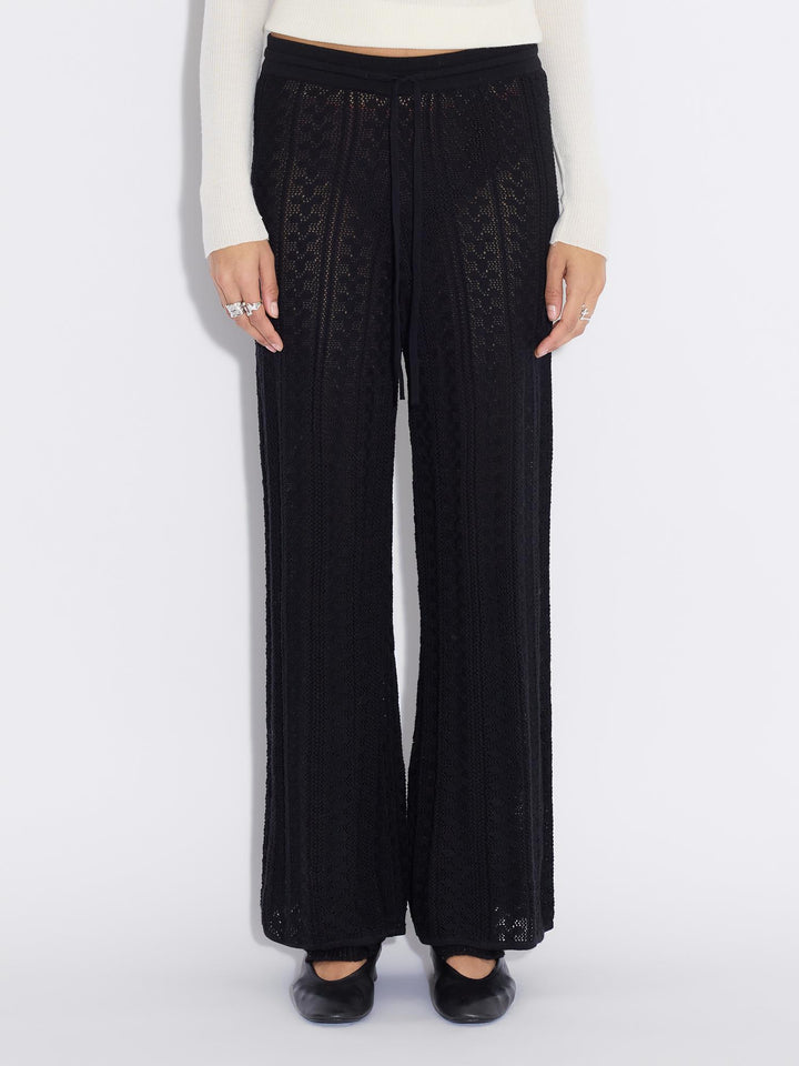 Kelp Crochet Trousers  Black