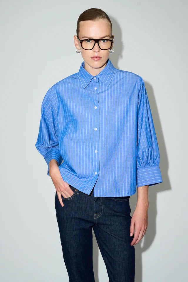 Hepburn Shirt Santa Barbara Stripe  Blue