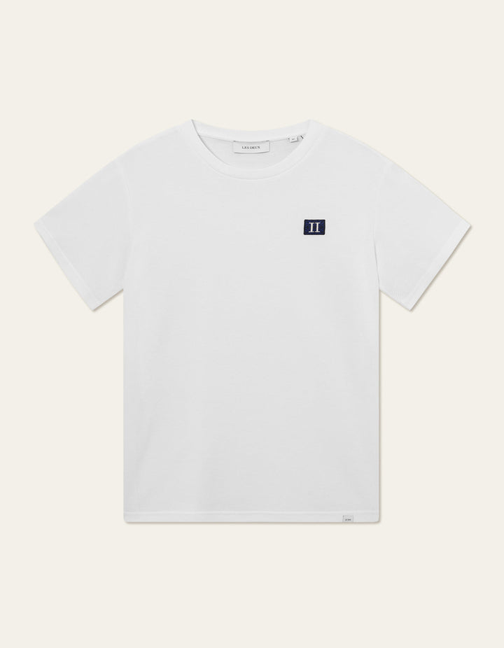 Piece Pique T-Shirt  White/Pacific Ocean