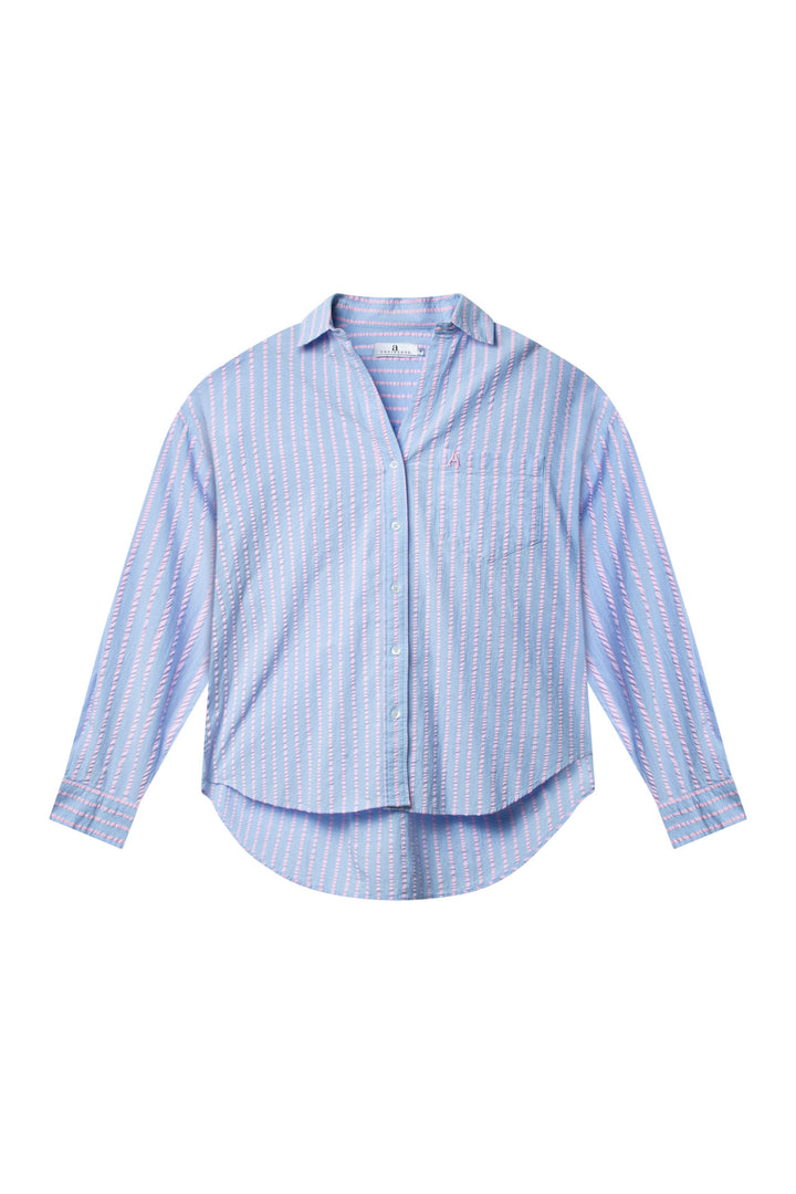 VENICE Seersucker Butcher Stripe  Blue/Pink