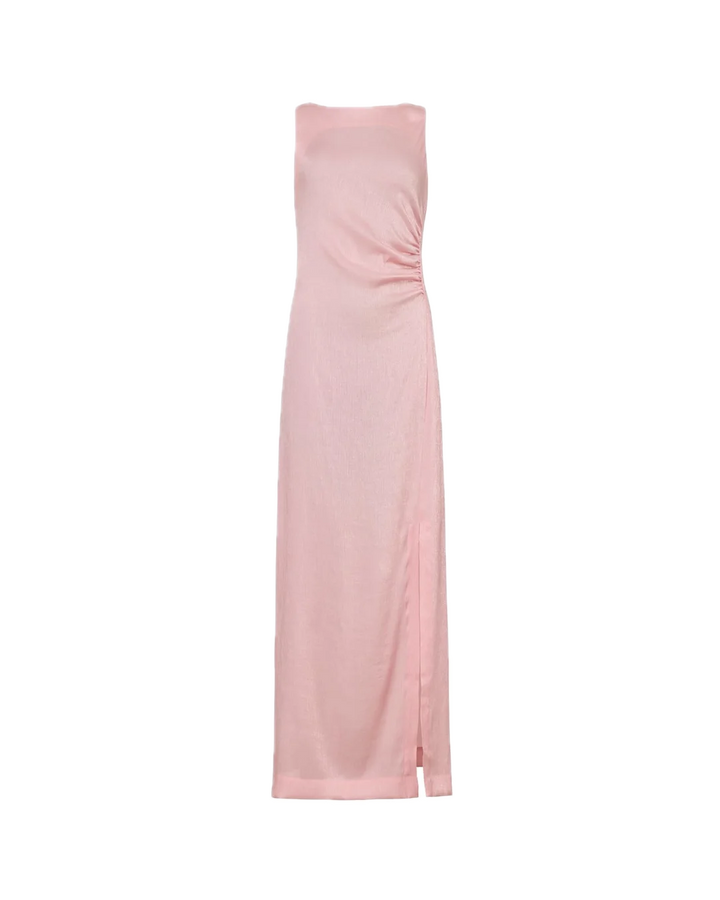Shiny Sleeveless Dress  Dusty Pink