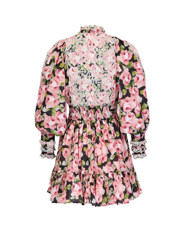 Cotton Slub Mini Dress  Rose Bouquet