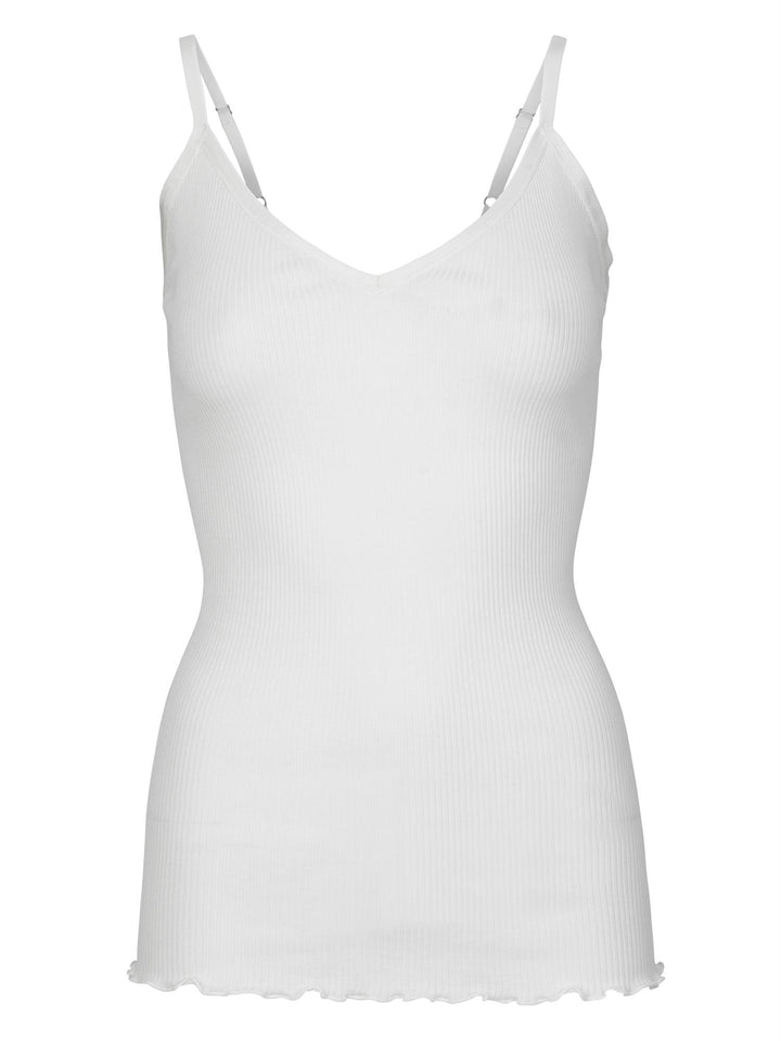 RWBelle Silk V-neck Elastic Top  New White