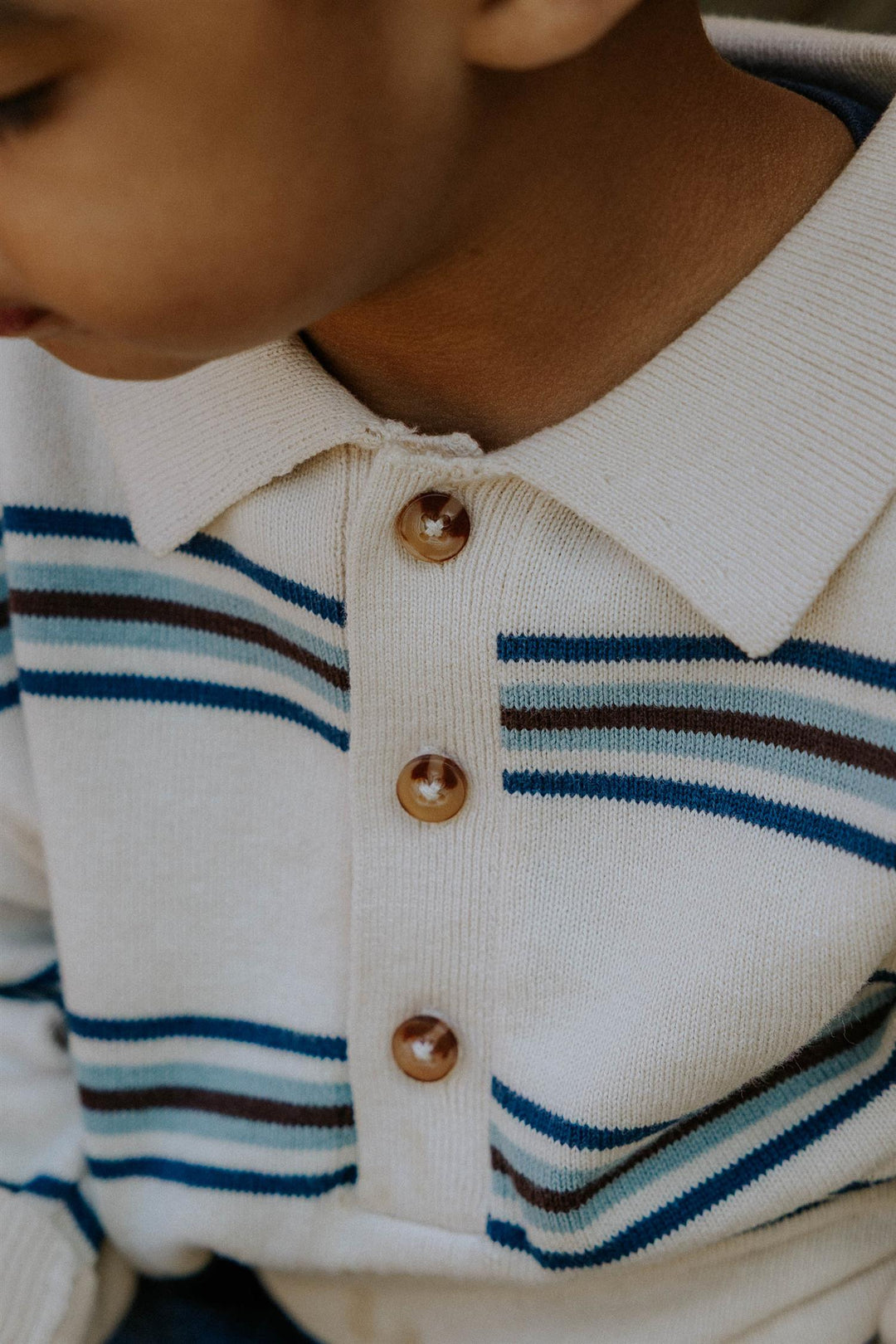 BENNY LS POLO  Sandshell Stripe