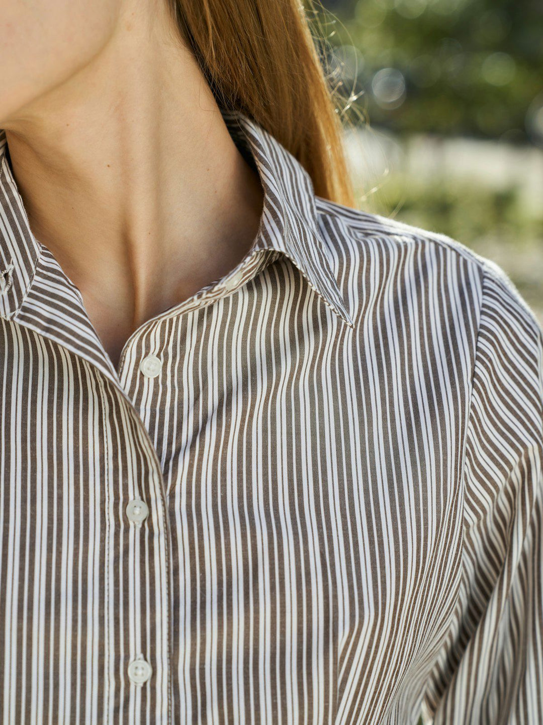 Rosa Double Mix Stripe Shirt Dusty Brown