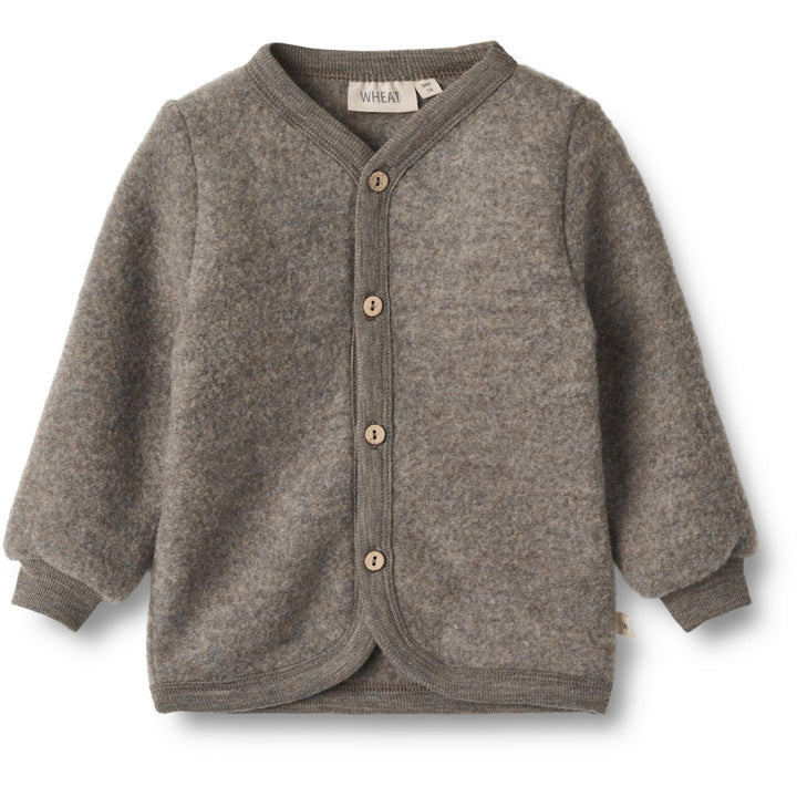 WOOL FLEECE CARDIGAN KARI  Brown Melange