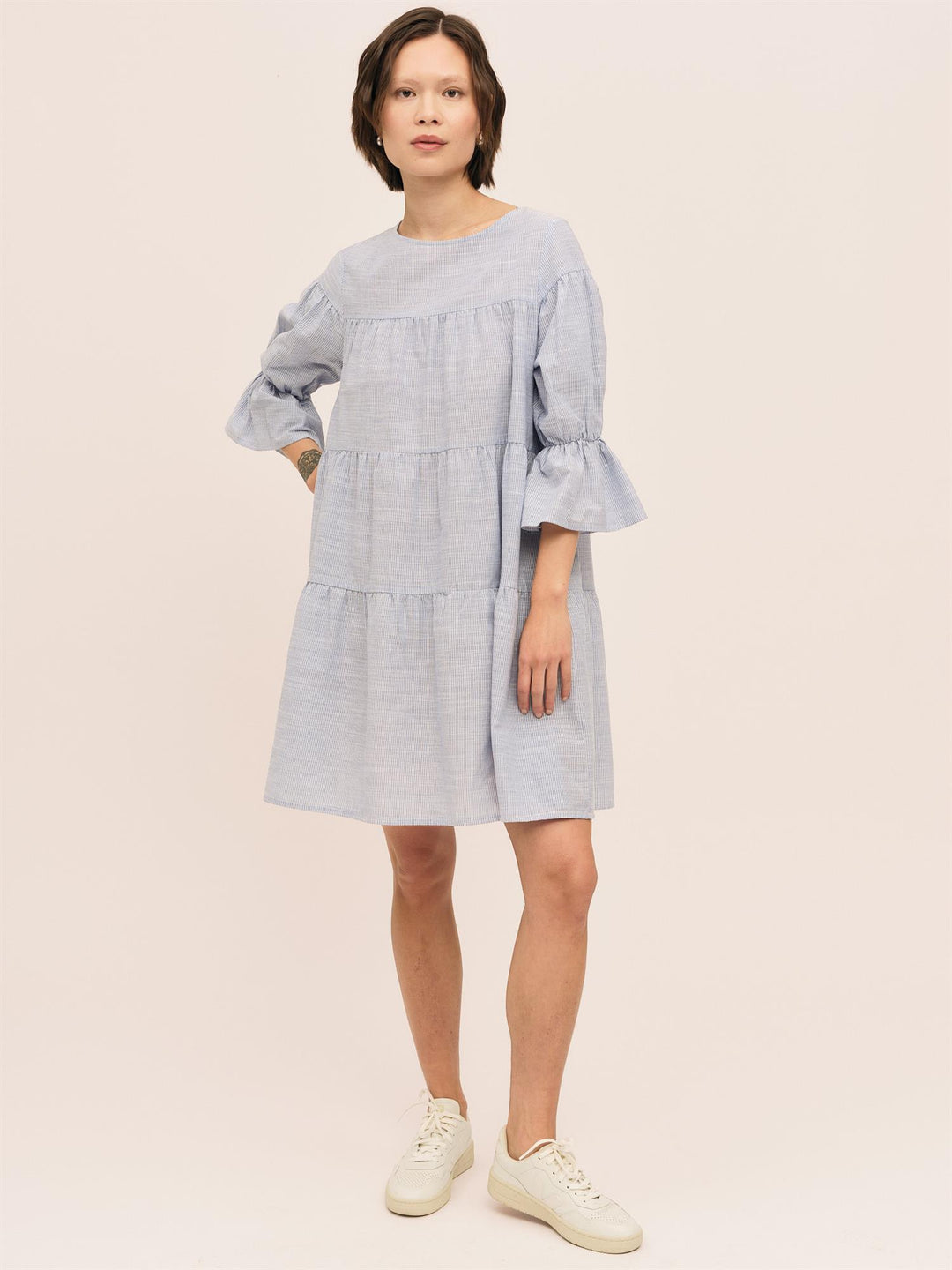 Mai Dress  Blue Stripe