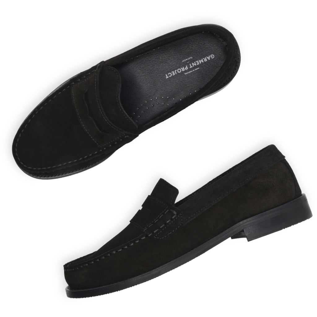 Miles Penny Loafer  Black Suede