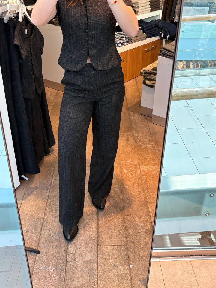 Emmett Boucle Pants  Black