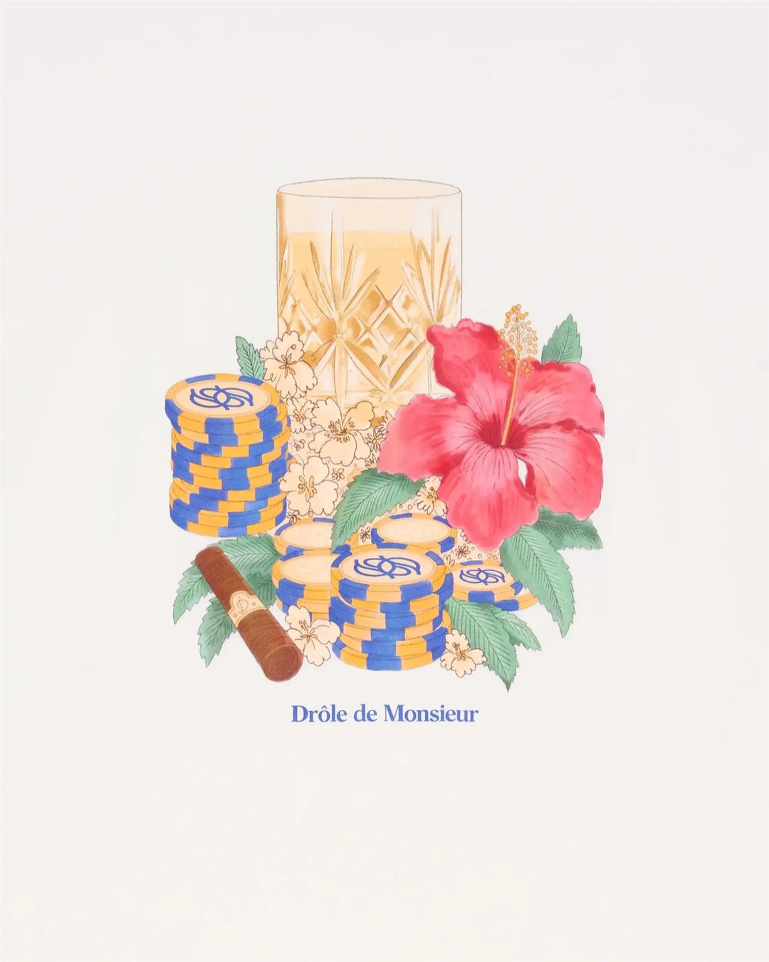 T-shirt Hibiscus Club  Off White