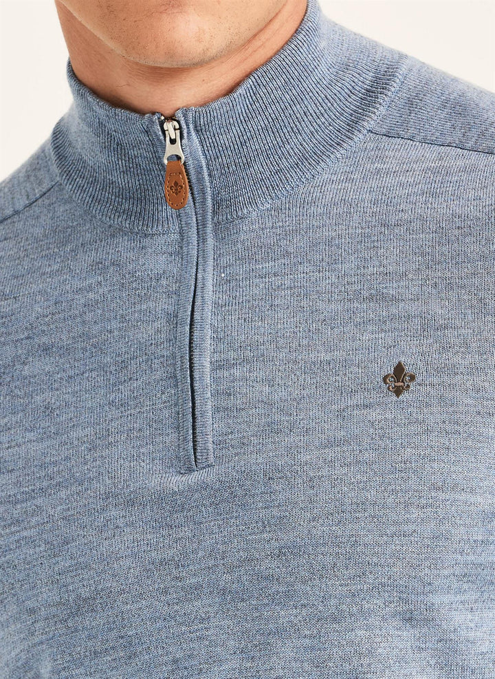 Merino John Zip  Blue
