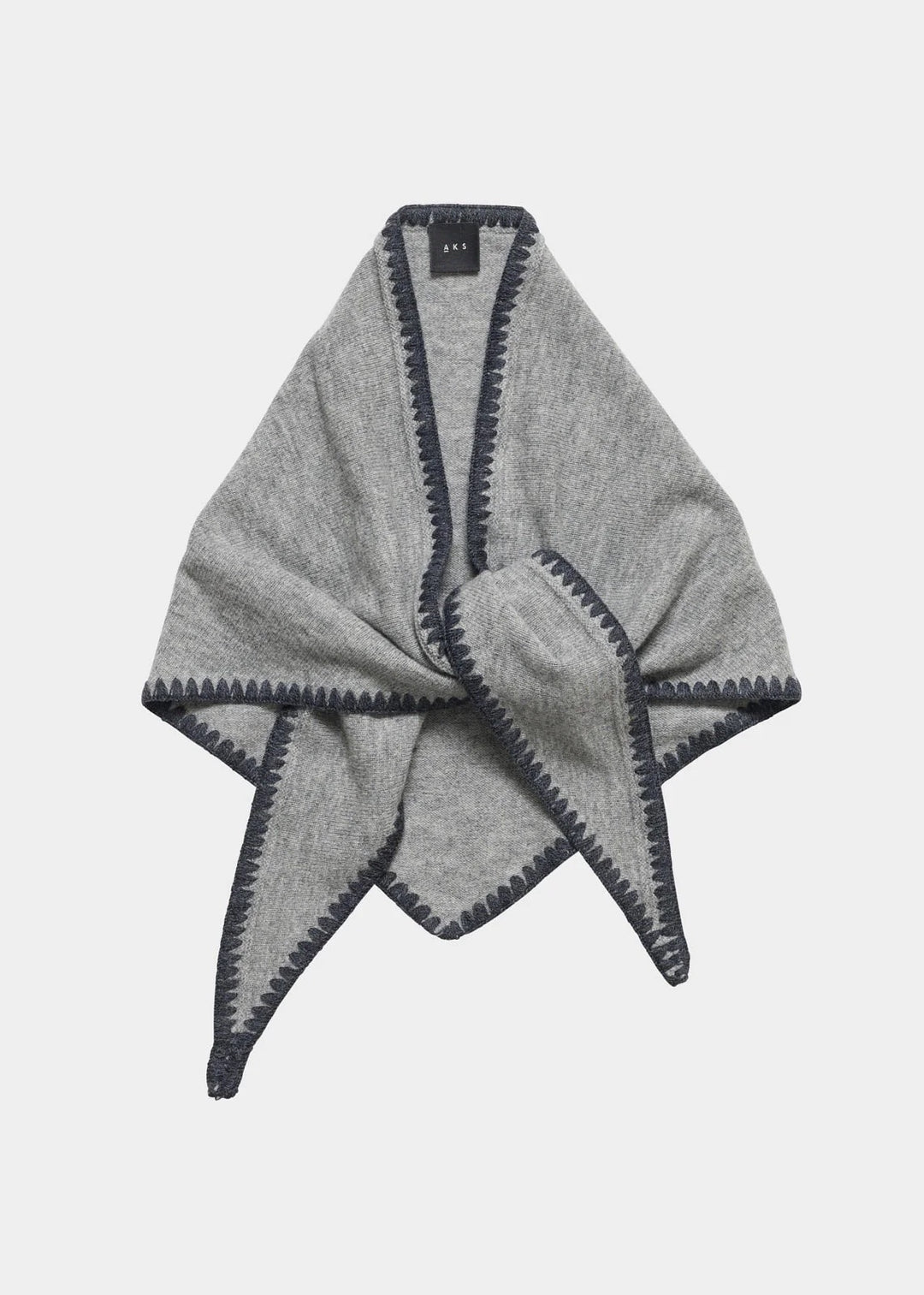 Mina Stitched Merino Scarf  Lt. Grey Mel