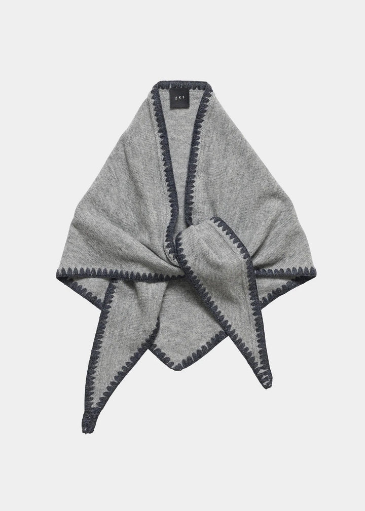 Mina Stitched Merino Scarf  Lt. Grey Mel