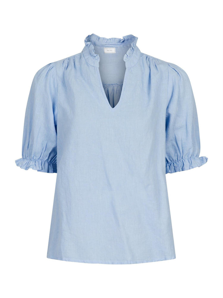 Odesa Linen Blouse  Light Blue