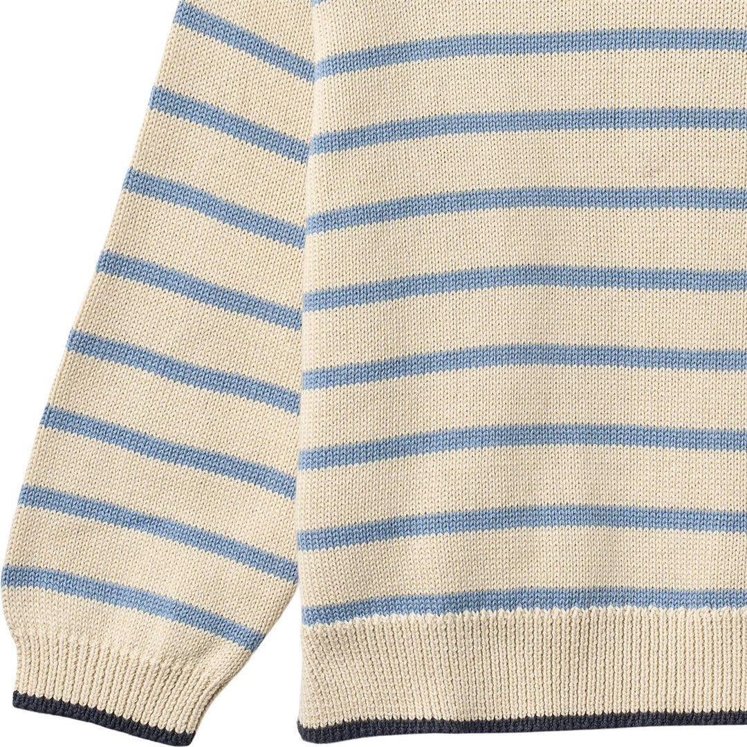 Knit Pullover Morgan  Faded Denim Stripe
