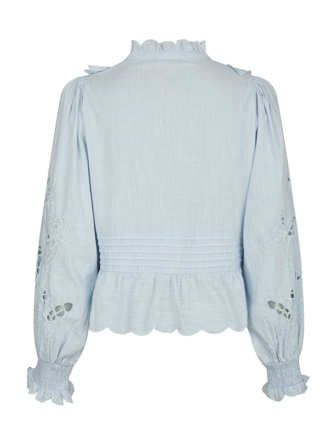 Petrine Embroidery Blouse  Light Blue