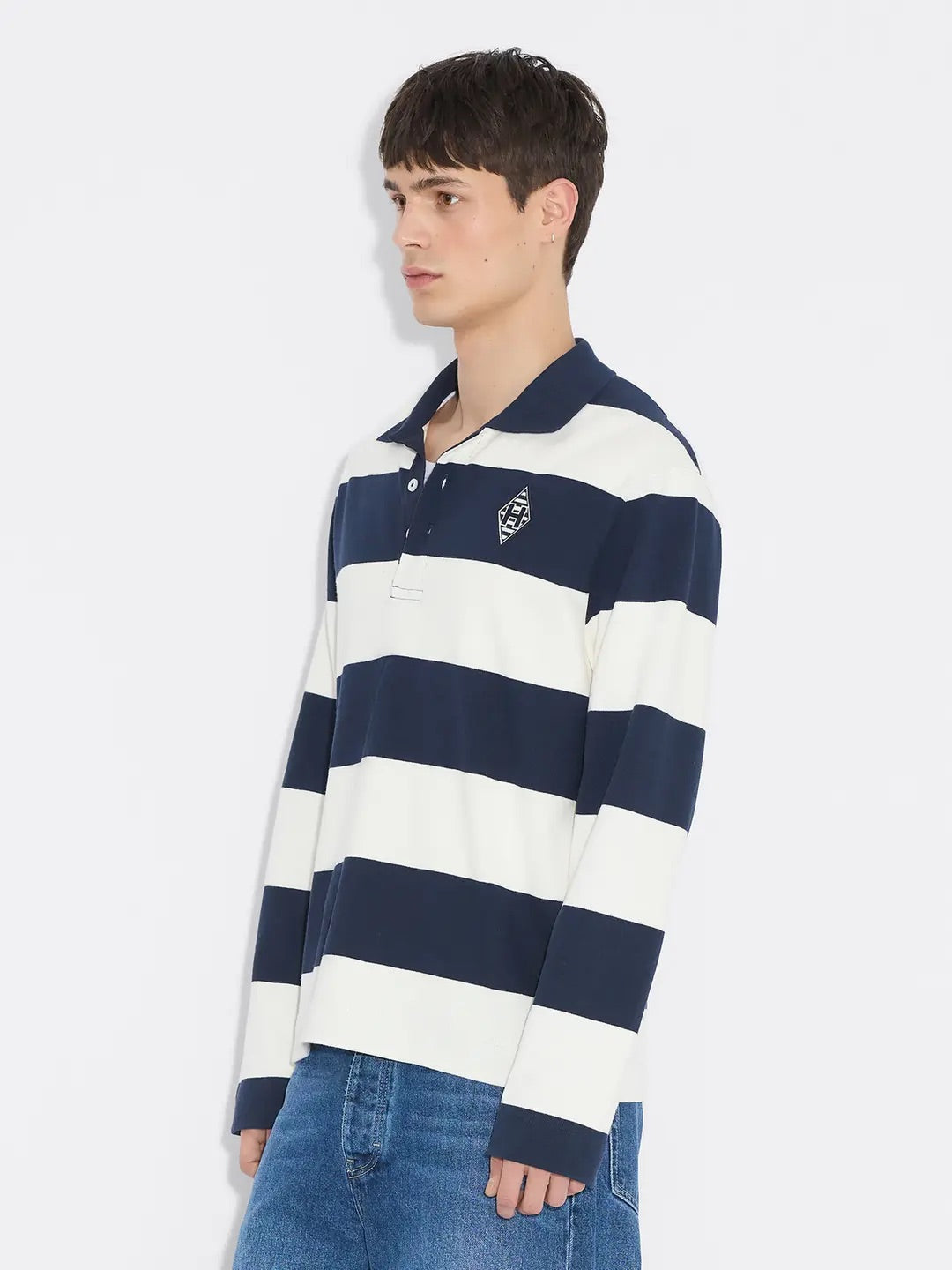 Rugby Polo  Navy Stripe