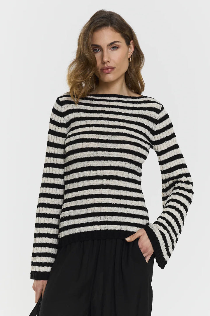 Karlie Knitted Top  Black Stripe