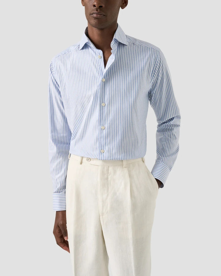 Striped signature Oxford Shirt, Slim  Lyseblå