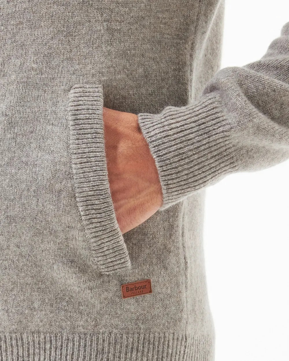 Essent Patch Zip Through Knitted Jumper  New Stone