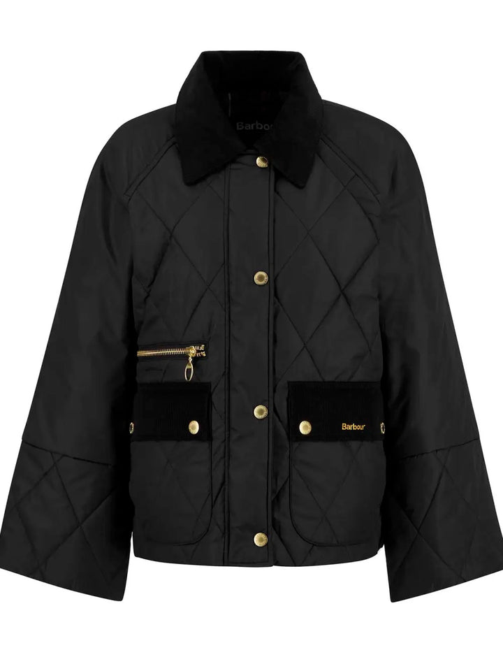 Martha Quilted Jacket  Black/Classic Tartan