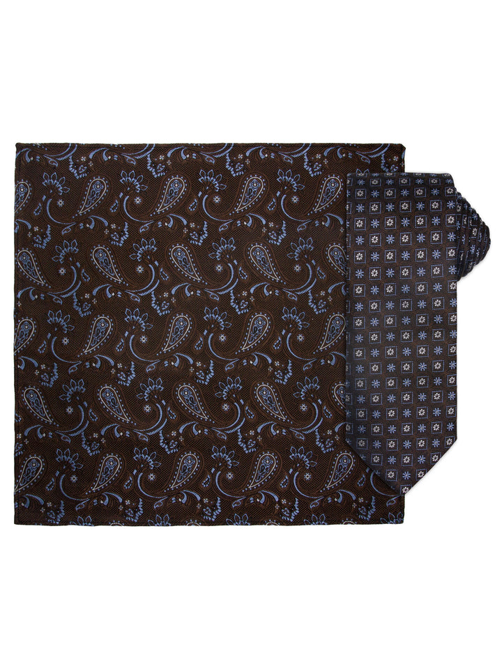 Silkeslips m/hanky mønstret  Brun