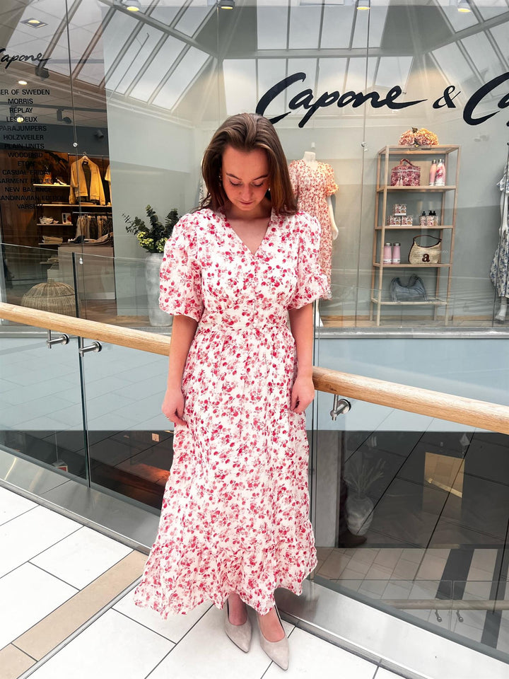 RILANA PRETTY FLOWER DRESS  Red