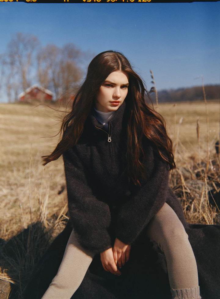 LI CHUNKY SWEATER  Dark Brown