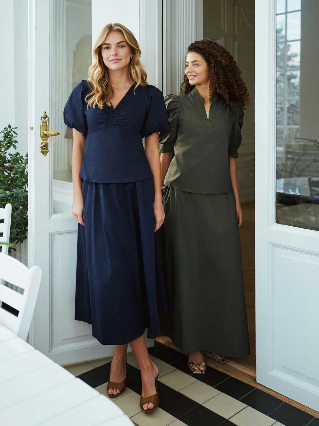 Yara Long Poplin Skirt  Army