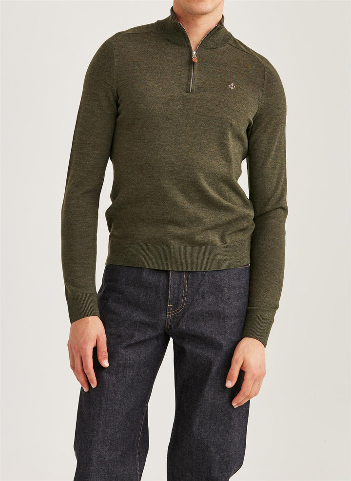 Merino John Zip  Olive