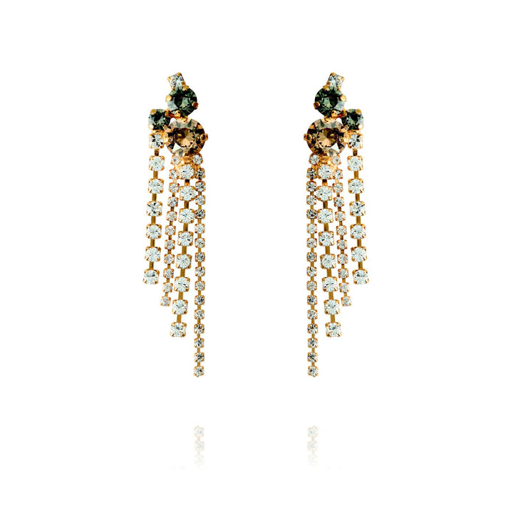 AMY EARRINGS GOLD  Black Golden Combo