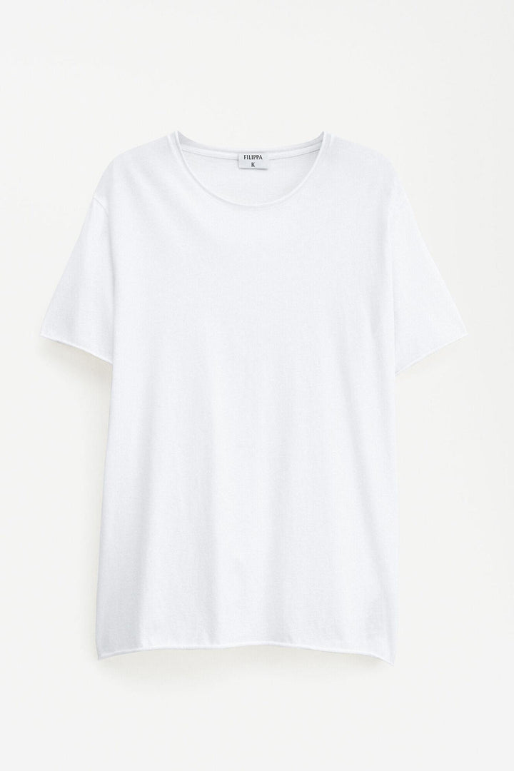 roll neck tee  White