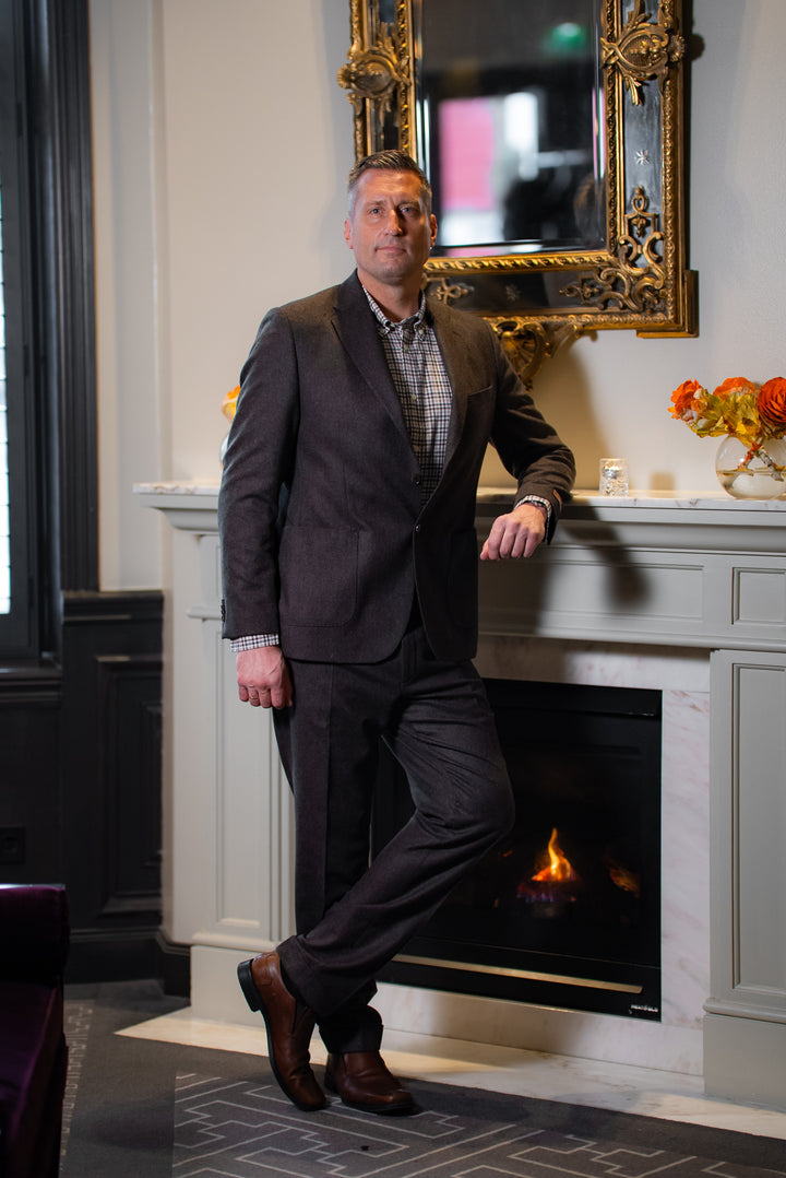 Jack Flannel Suit Trouser  Brown