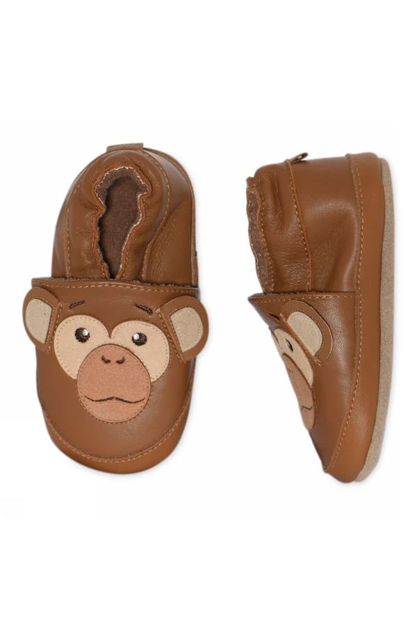 Monkey leather slippers  Cognac