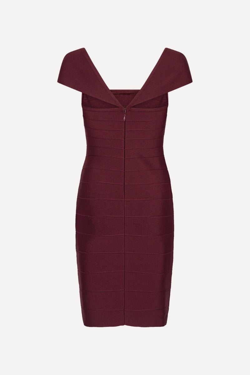 MIDI  FITTED KNIT DRESS  Zinfandel