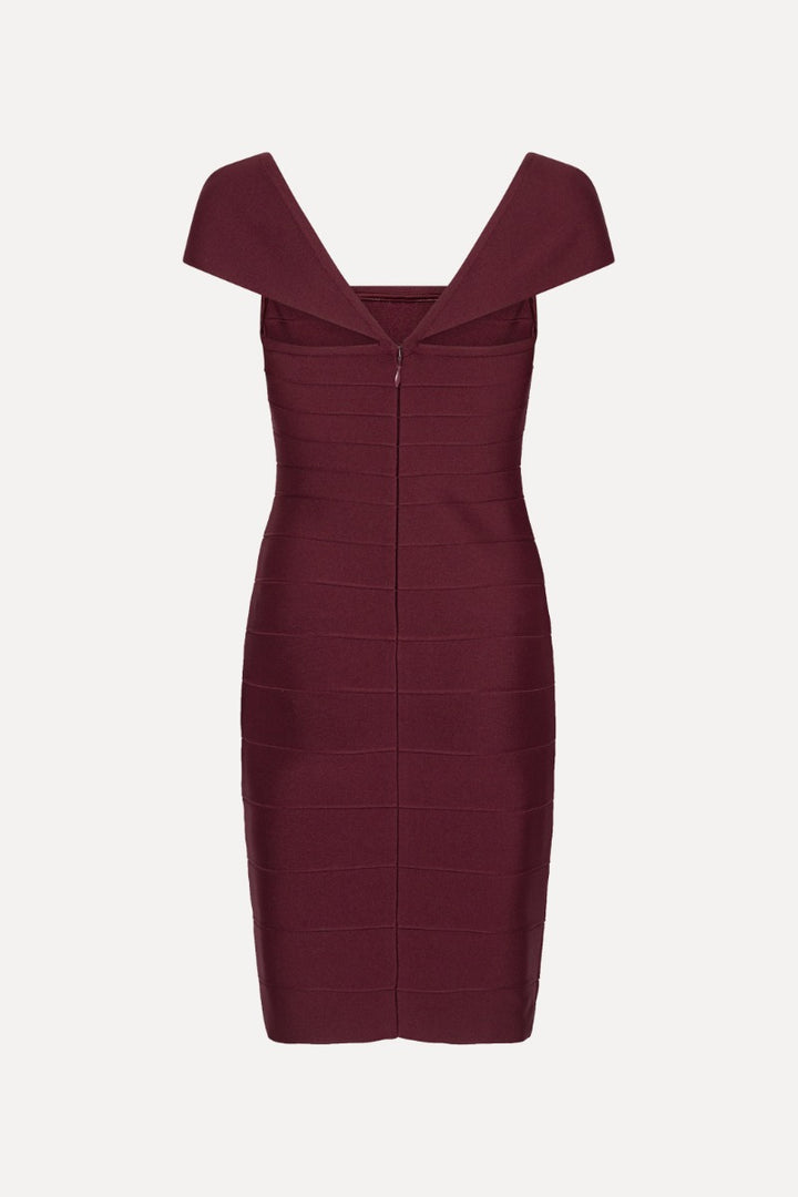MIDI  FITTED KNIT DRESS  Zinfandel