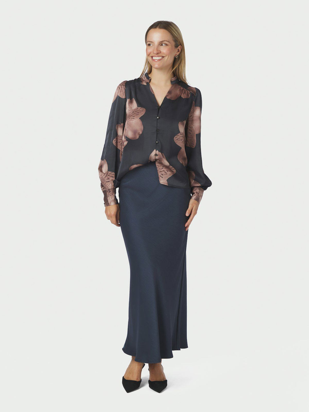 Massima Misty Orchid Blouse Midnight Blue