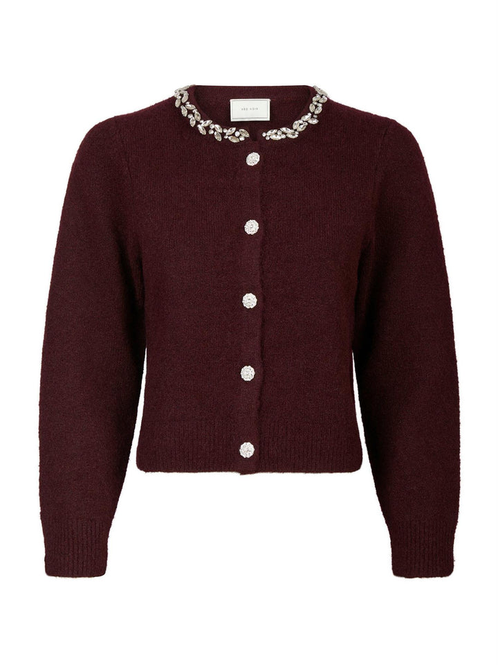 Marie Stone Knit Cardigan  Wine