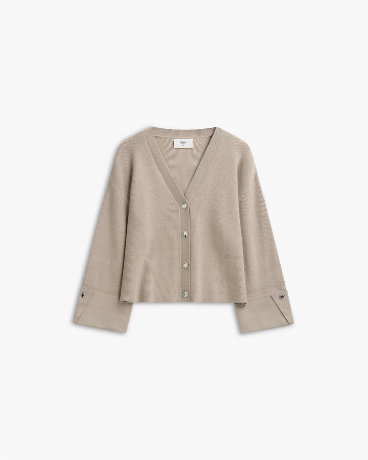 Atari Rib Cardigan  Beige