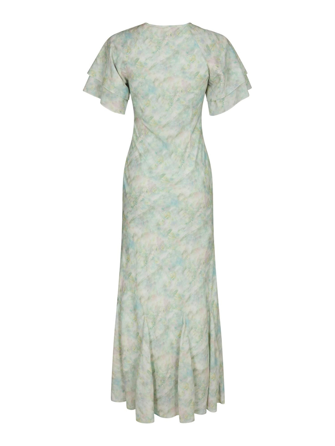 Celesse Print Chiffon Dress  Light Green