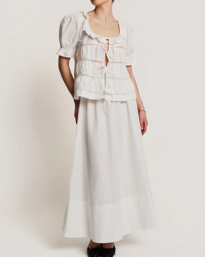 Poplin bow blouse  White