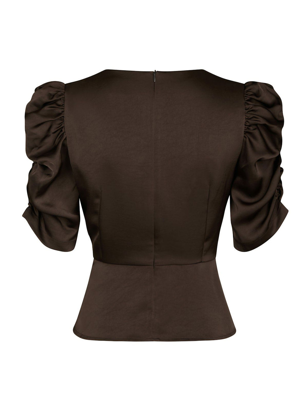 Benua Heavy Sateen Blouse  Dark Brown