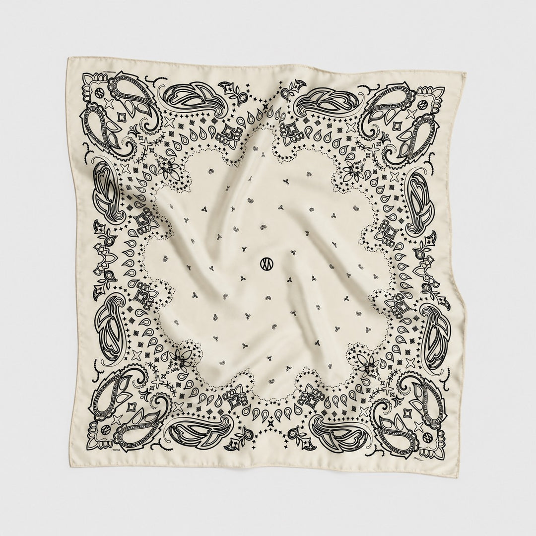 WOOL PAISLEY SCARF  White