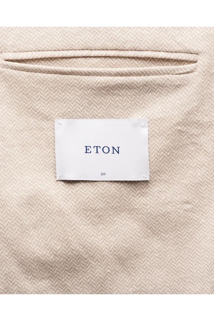 Herringbone Linen Jersey Soft Jacket  Beige