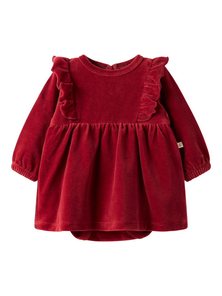 NBFSAGA SAG LS BODY DRESS LIL  Mellomrød